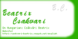 beatrix csakvari business card